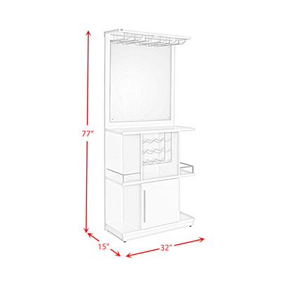 Wendolyn - Wine Cabinet With Light - Glossy White
