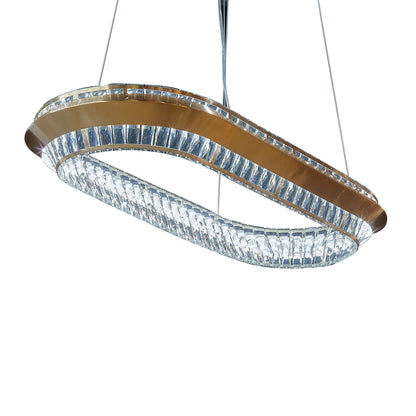 Michael Amini Lighting - Base Camp Oval Crystal LED Chandelier - Gold