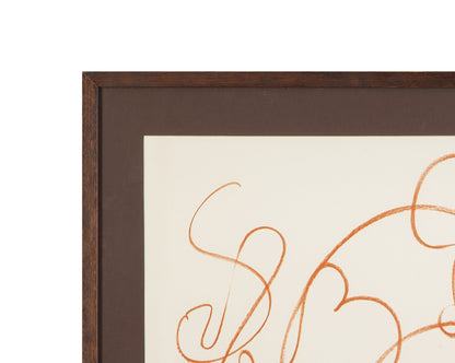 Meandering Lines II Framed Print - Cream