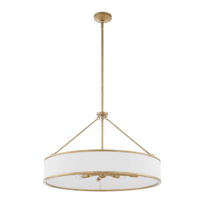 Algiers - 8 Light Drum Pendant - Gold / White