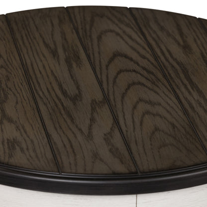 Allyson Park - Chair Side Table - Wirebrushed White / Charcoal