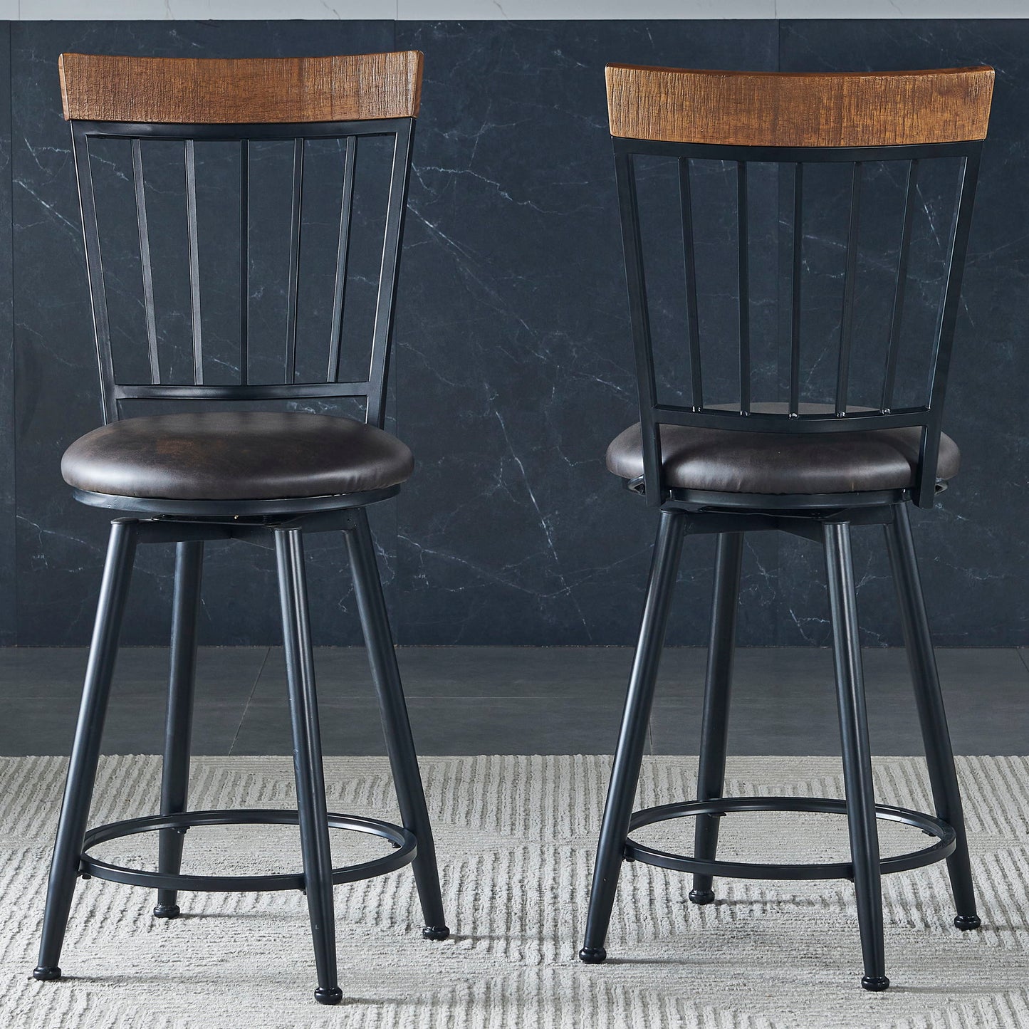 Tyler - Swivel Counter Chair (Set of 2) - Dark Gray