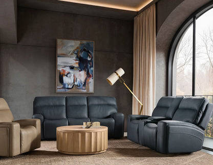 MS - Riverton Power Gliding Console Loveseat With Power Headrest And Lumbar