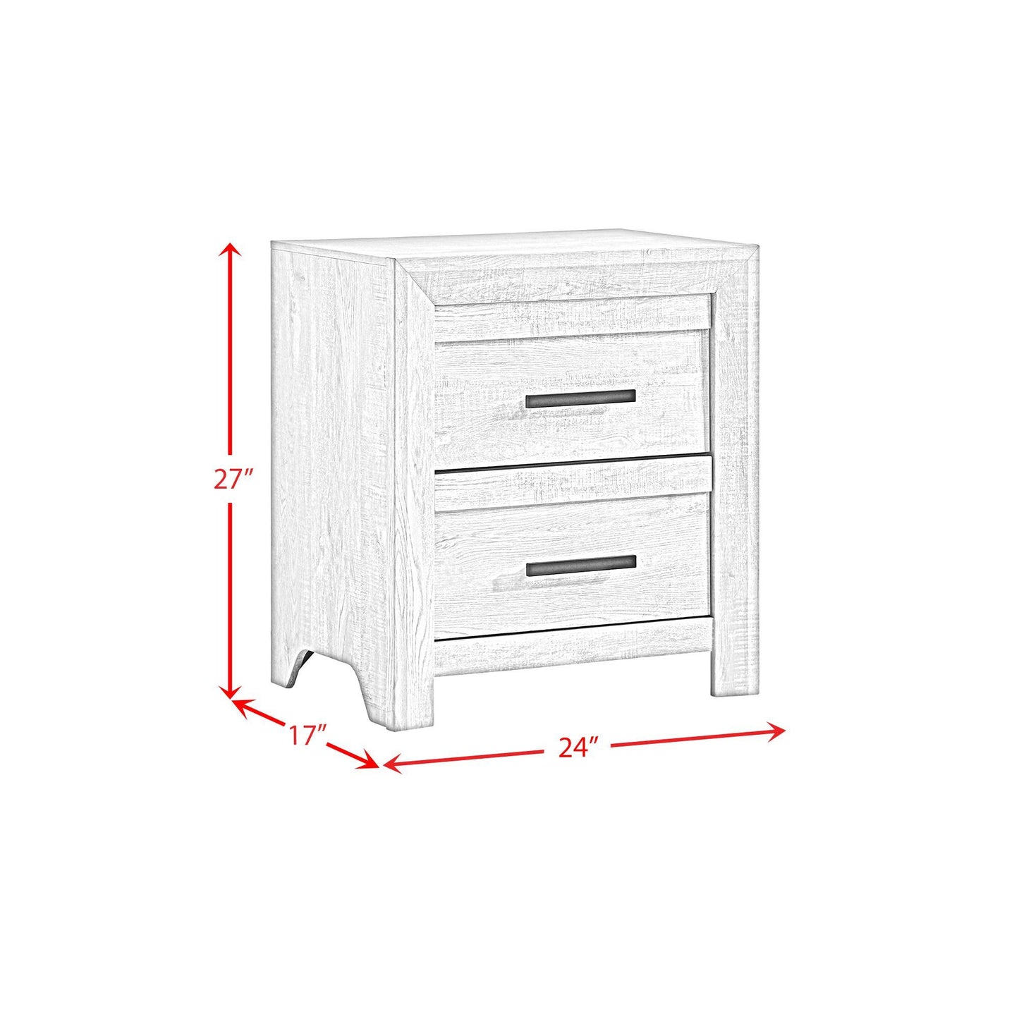 Eleanor - 2-Drawer Nightstand - Mocha Gray