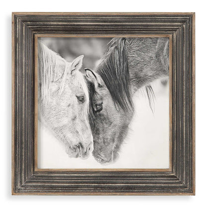 Custom Black And White Horses - Print - Dark Brown