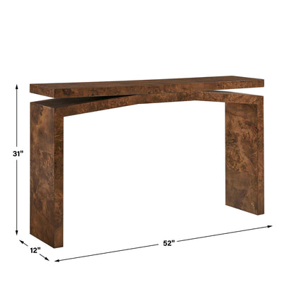 Naoko - Burl Wood Console Table - Woodtone