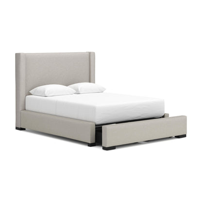 Brozmont - Queen Upholstered Storage Bed - Oatmeal