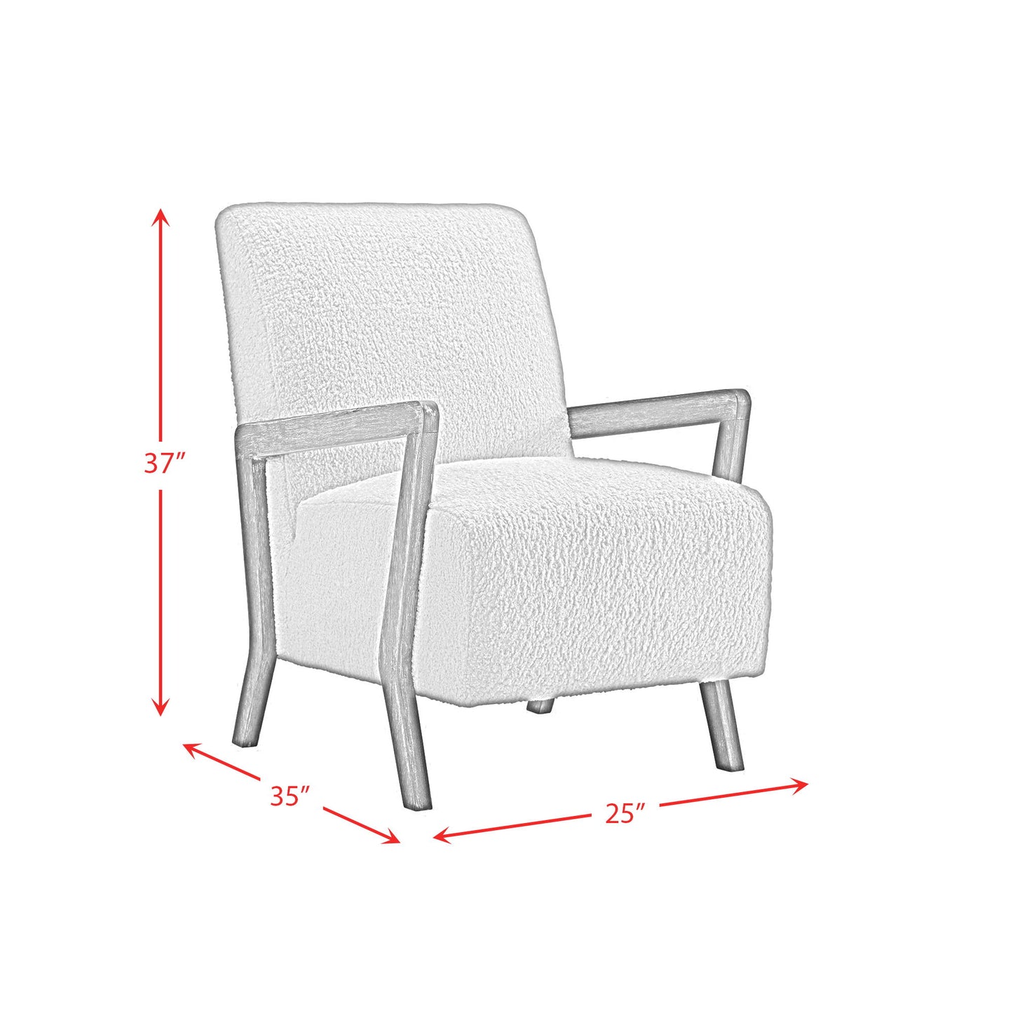 Enzo - Accent Chair - Sheep Skin White (3A Packaging)