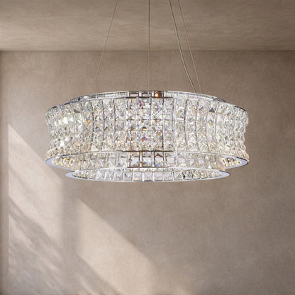 Michael Amini Lighting - Galaxy 24" Round LED Crystal Chandelier - Chrome