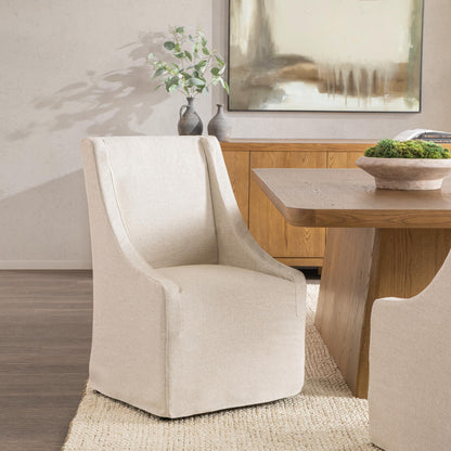 Warwick - Upholstered Rolling Dining Chair