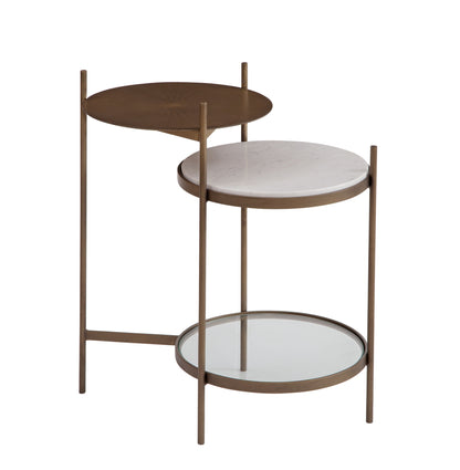 Felicity - Accent Table - Brushed Gold / White Marble