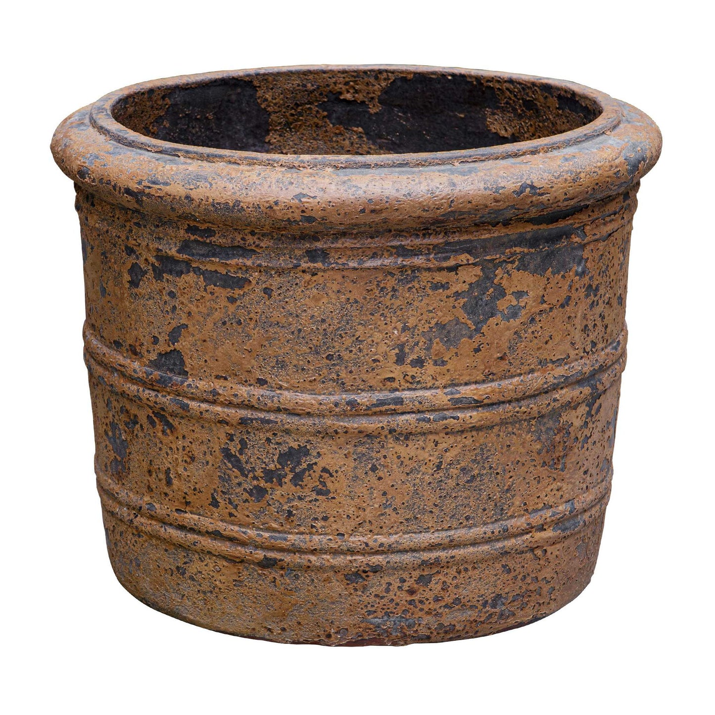 Weathered Relic - Rustic Outdoor Planter - Black / Brown