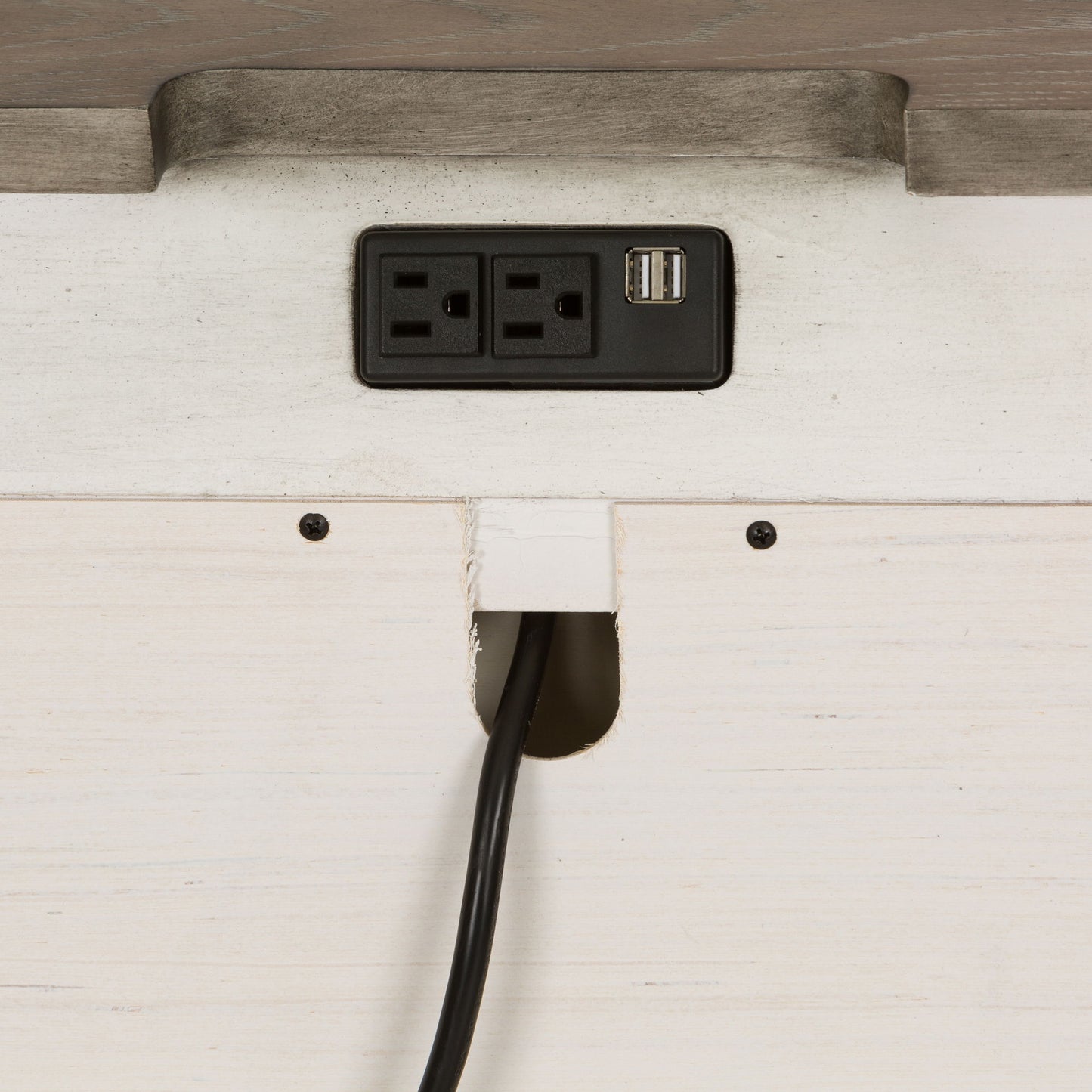 Abbey Park - 2 Drawer Nightstand With Charging Station - Antique White