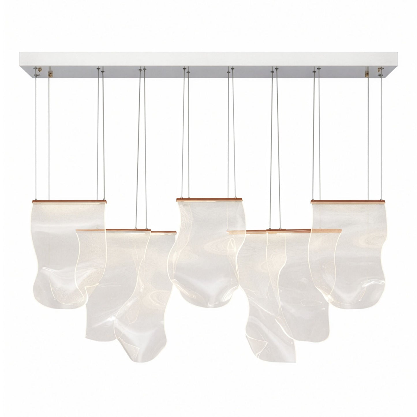Michael Amini Lighting - Sheer Waves 8-Light Modern LED Chandelier - Rose Gold