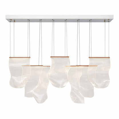 Michael Amini Lighting - Sheer Waves 8-Light Modern LED Chandelier - Rose Gold