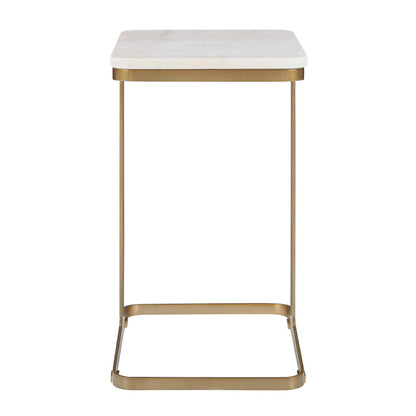 Tylan - Marble Accent Table - Brass / White