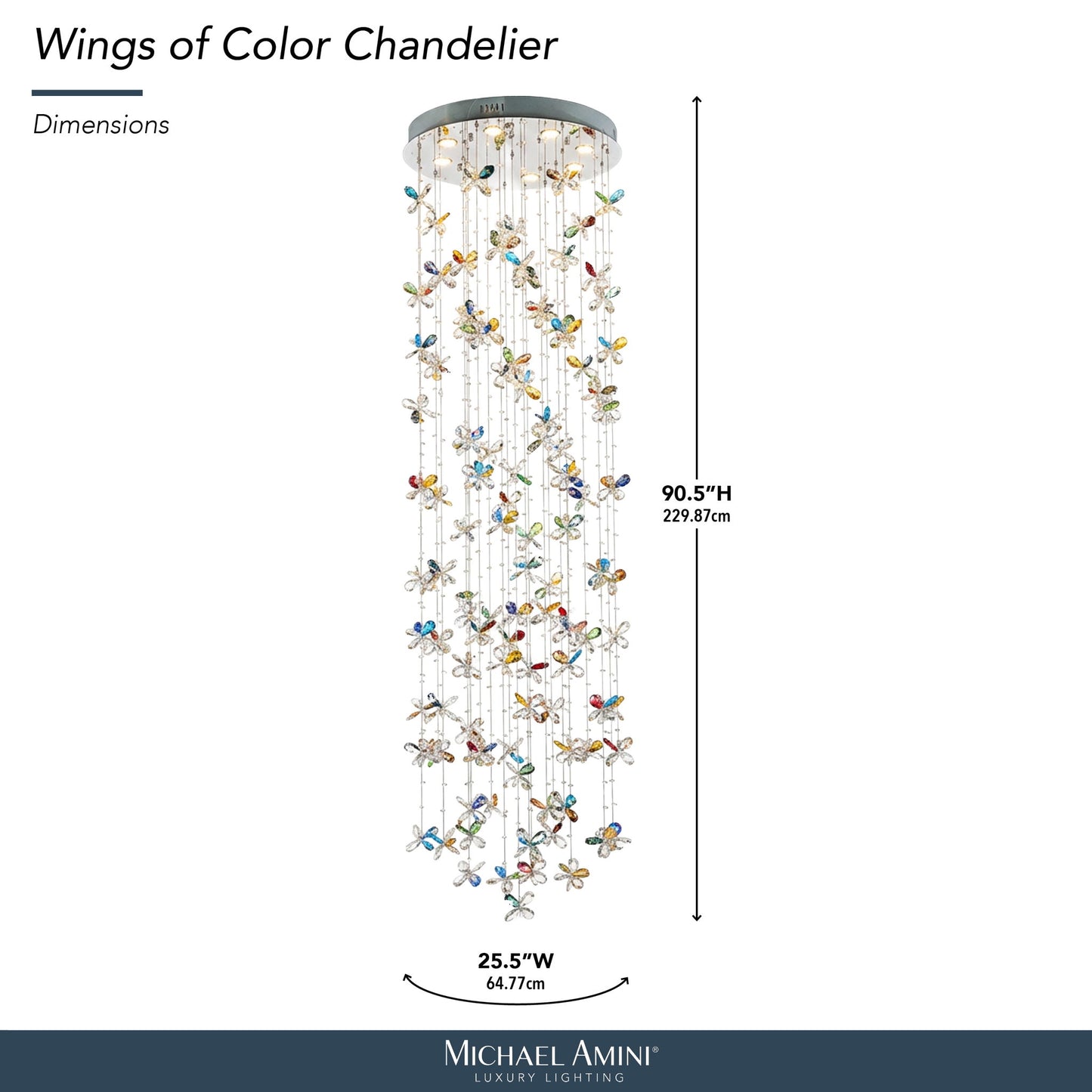 Michael Amini Lighting - Wings Of Color Crystal LED Chandelier - Clear