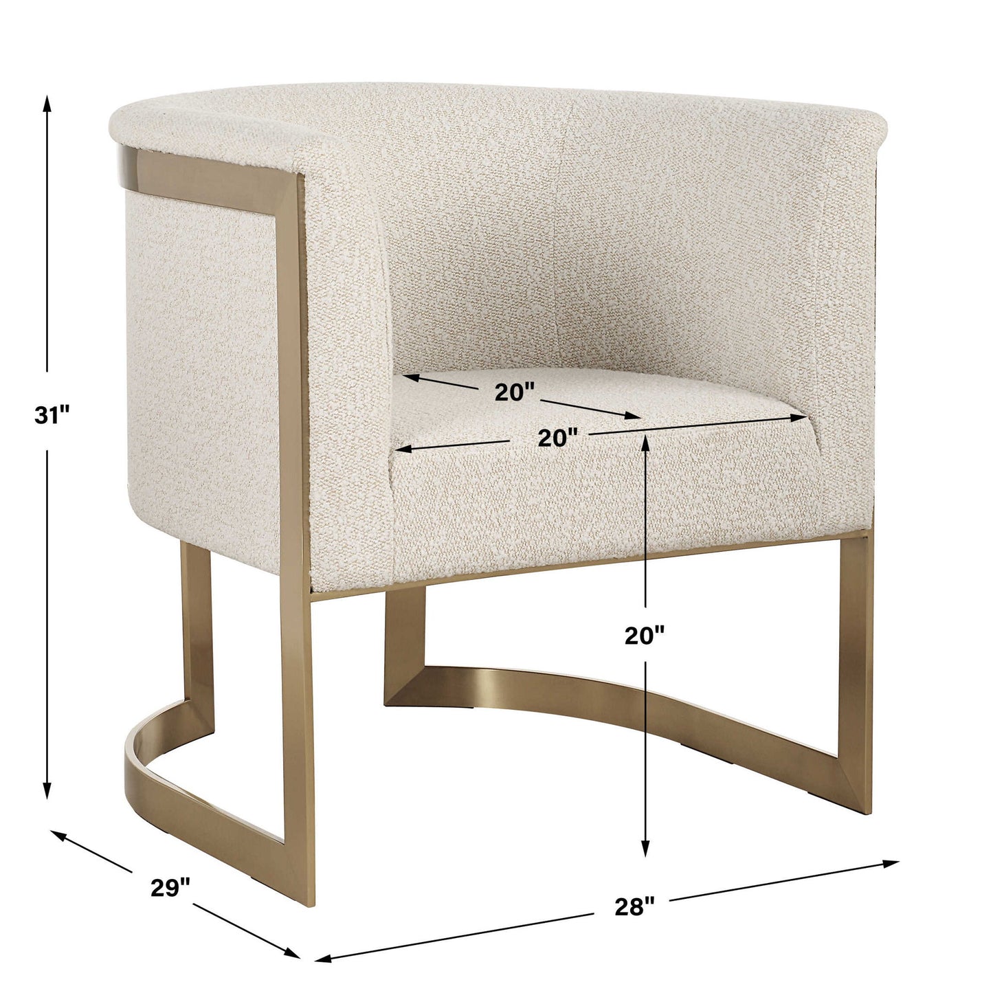 Bellina - Plush Barrel Chair - Gold