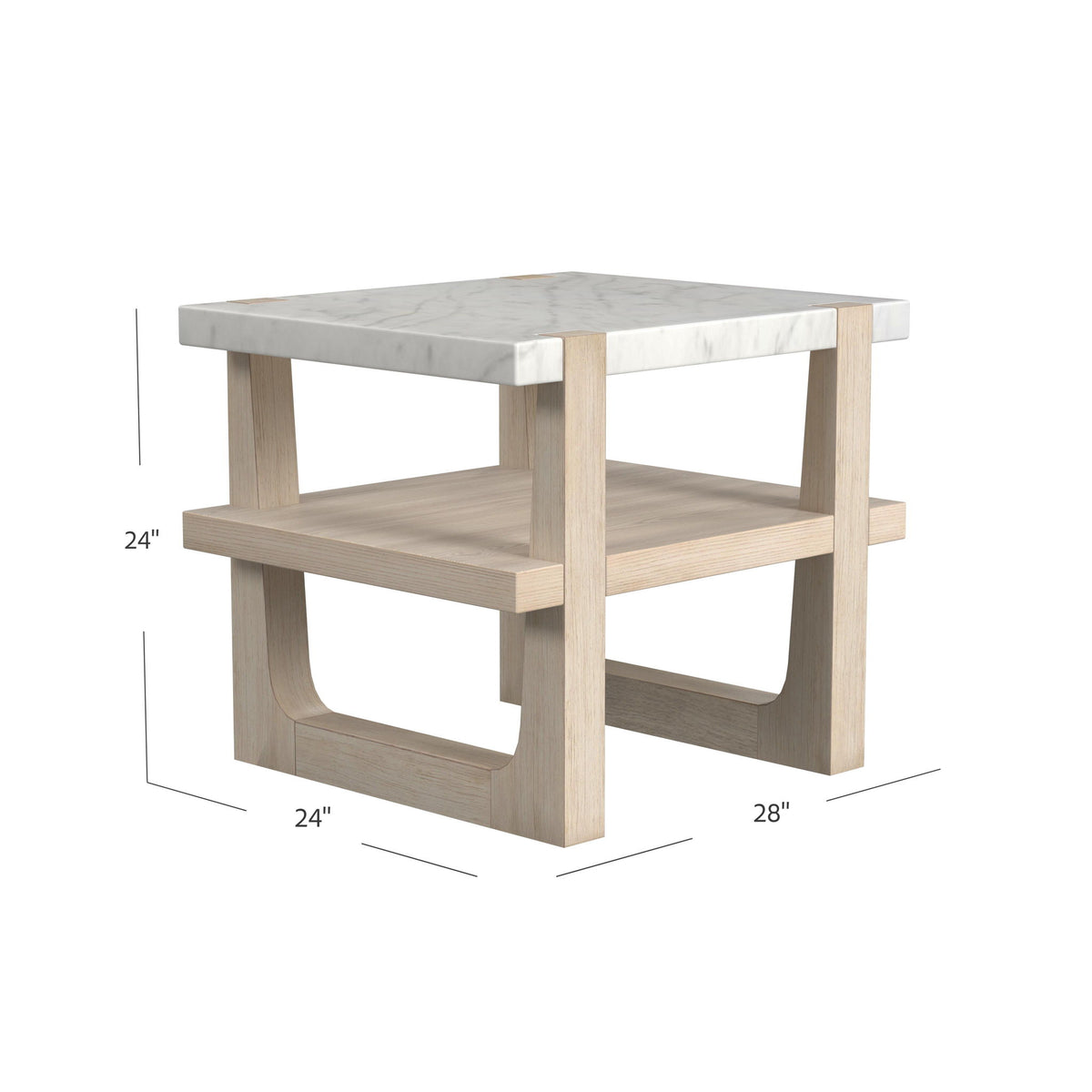 Newport - Rectangle End Table - White