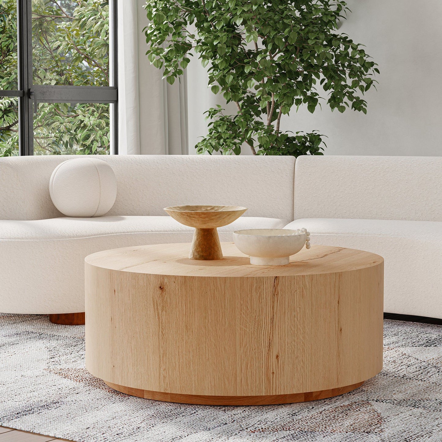 Layne - Round Coffee Table With Casters