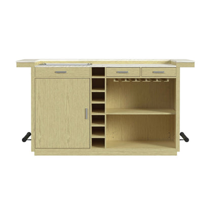 Cambrie - Bar Table With LED - Off-White And Natural