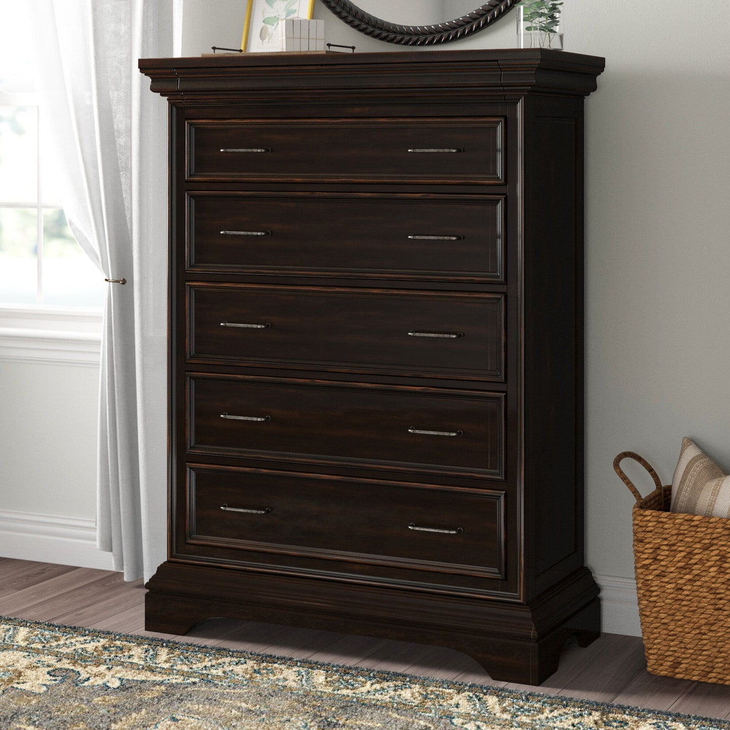 Caldwell - 6 Drawer Chest - Dark Wood