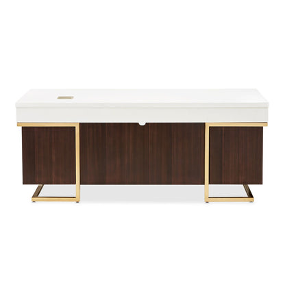 Belmont Place - Desk - White / Dark Brown