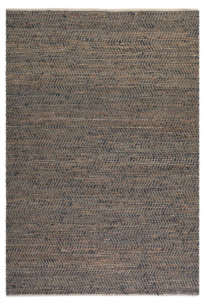 Tobais - Rescued Leather & Fabric Rug