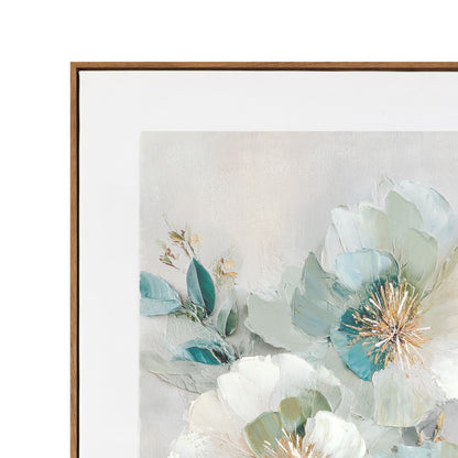 Floral Harmony I Framed Canvas - Beige