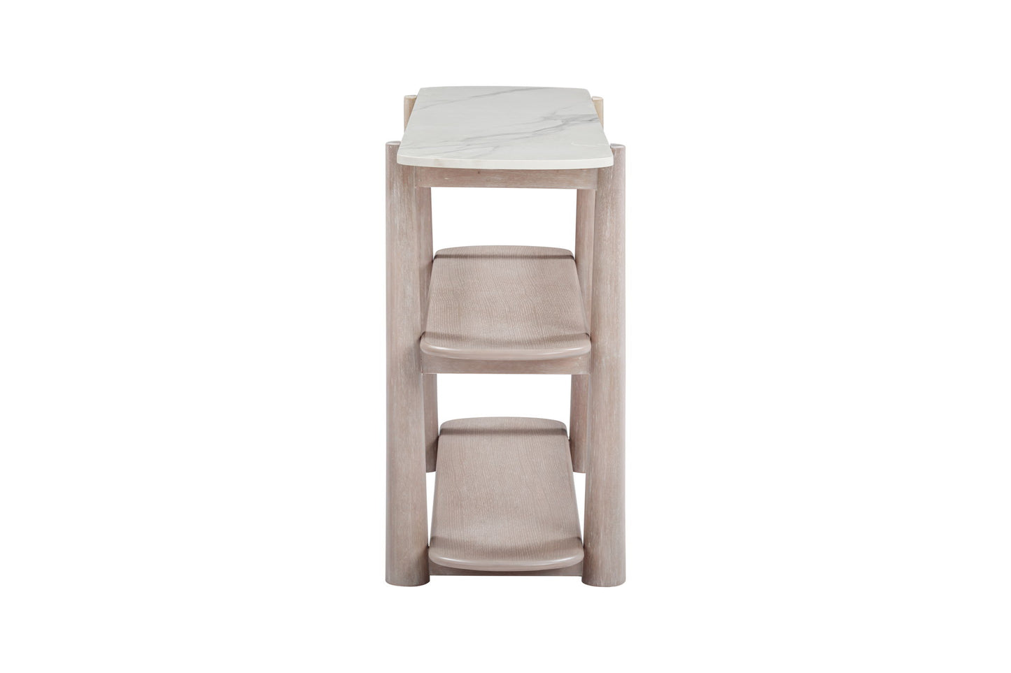 Horizons - Console Table - White Oak / White Marble