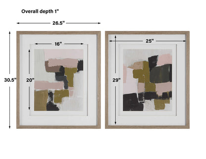 Color Block - Framed Prints (Set of 2) - Light Brown