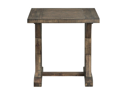 Finn - 3 Piece Accent Trestle Table Set (Coffee Table & Two End Tables) - Dark Walnut