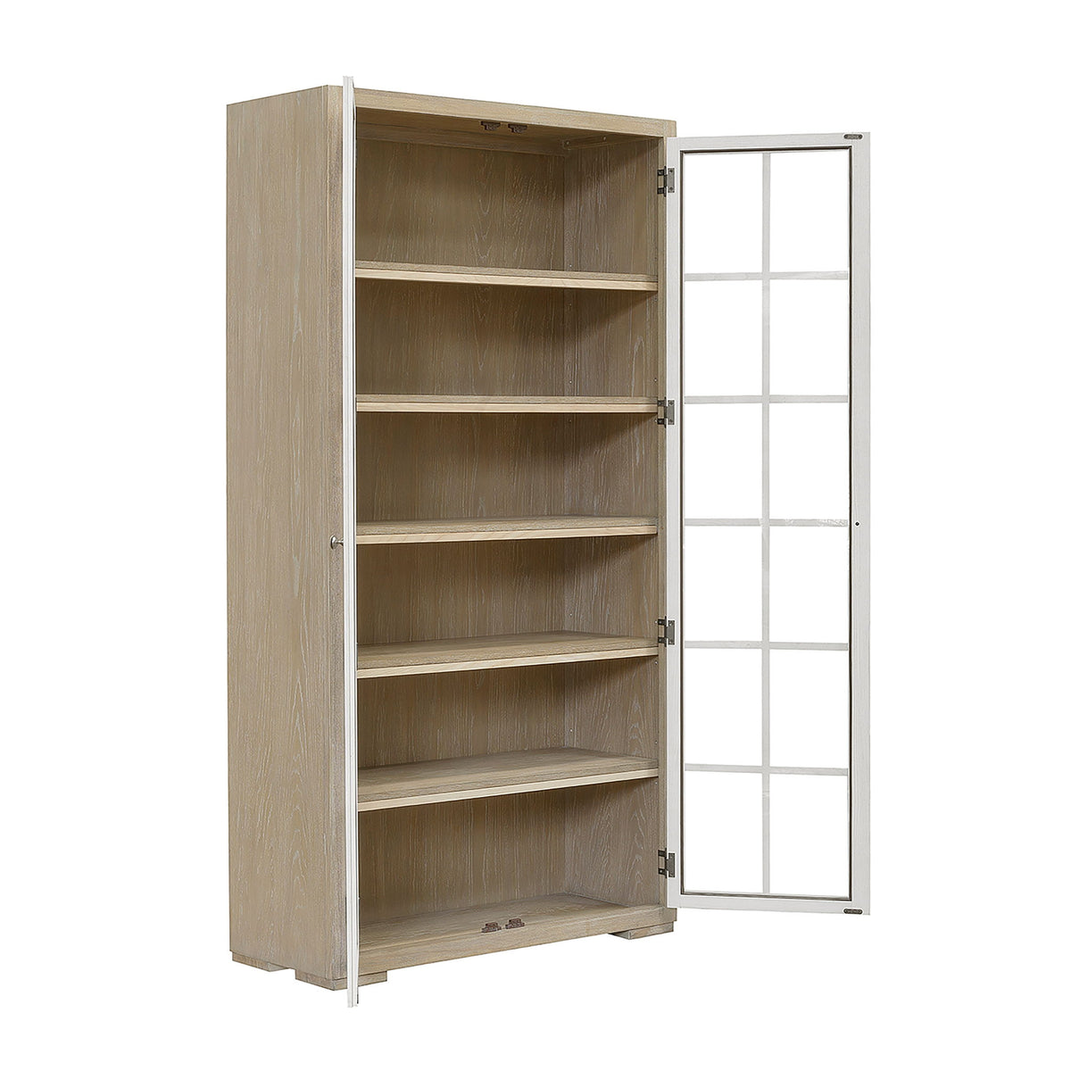 Pulaski Accents - 5-Shelf Glass Door Bookcase - Natural Wood Finish