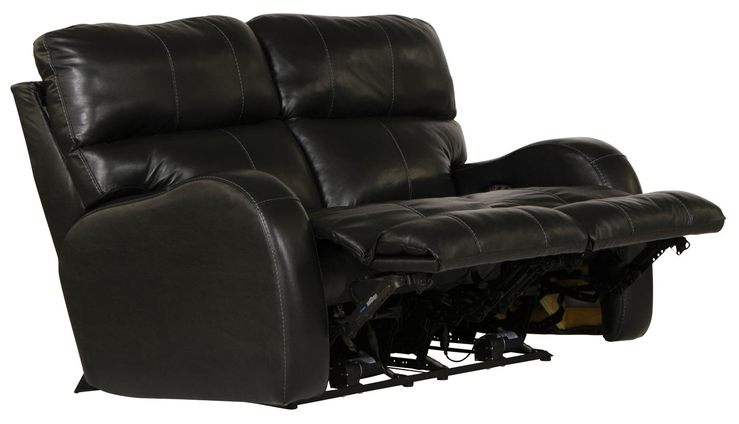 Angelo - Leather Power Reclining Loveseat - Black