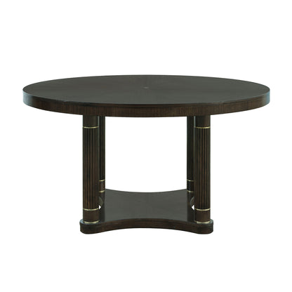 Asher Park - Round Dining Table - Piano Brown