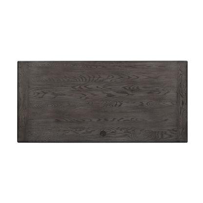 Allyson Park - Jr Executive Desk Base - Wirebrushed White / Charcoal