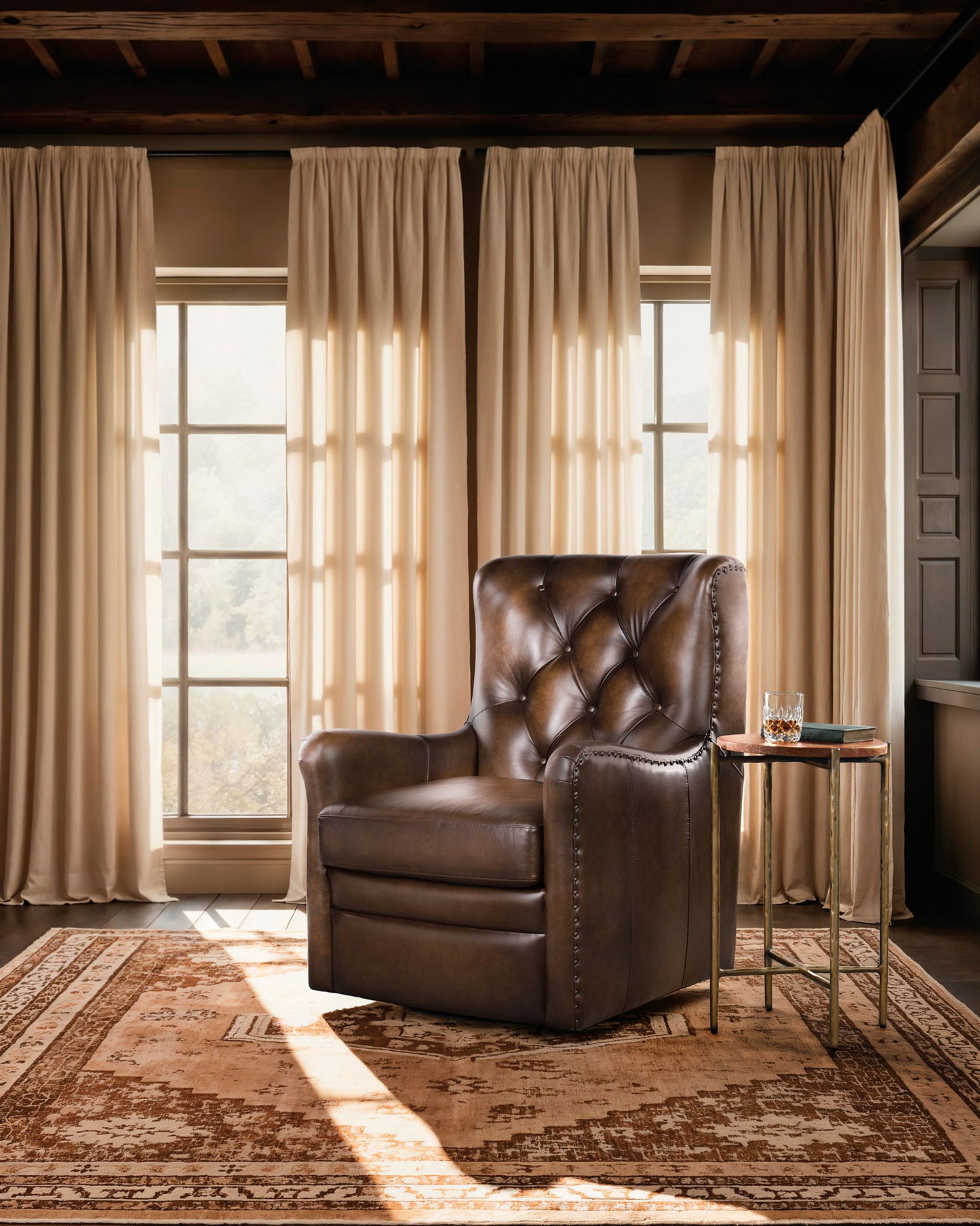 CC - Senda Swivel Chair - Dark Brown