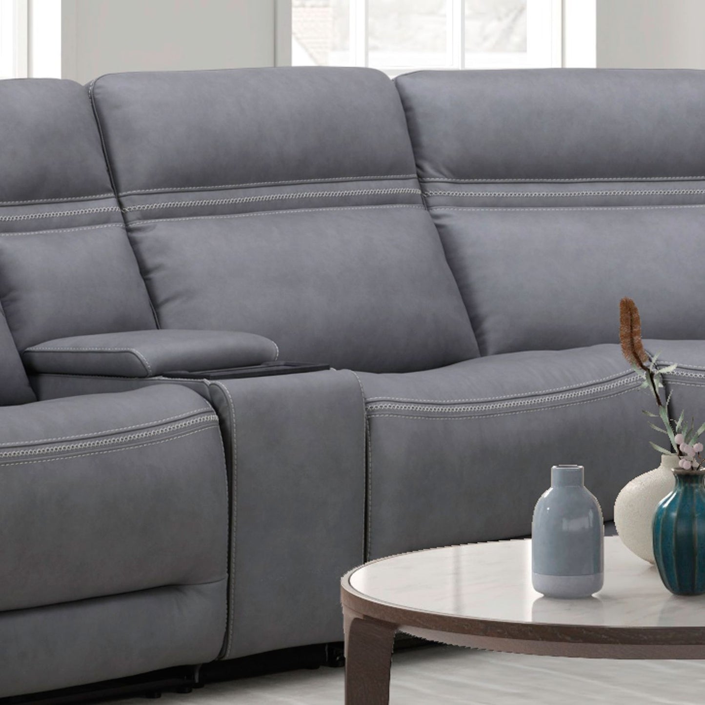 Cooper - Armless Recliner P3 & ZG - Blue Gray