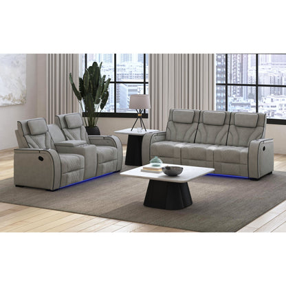 Blitz - Motion Loveseat With Console, And LED