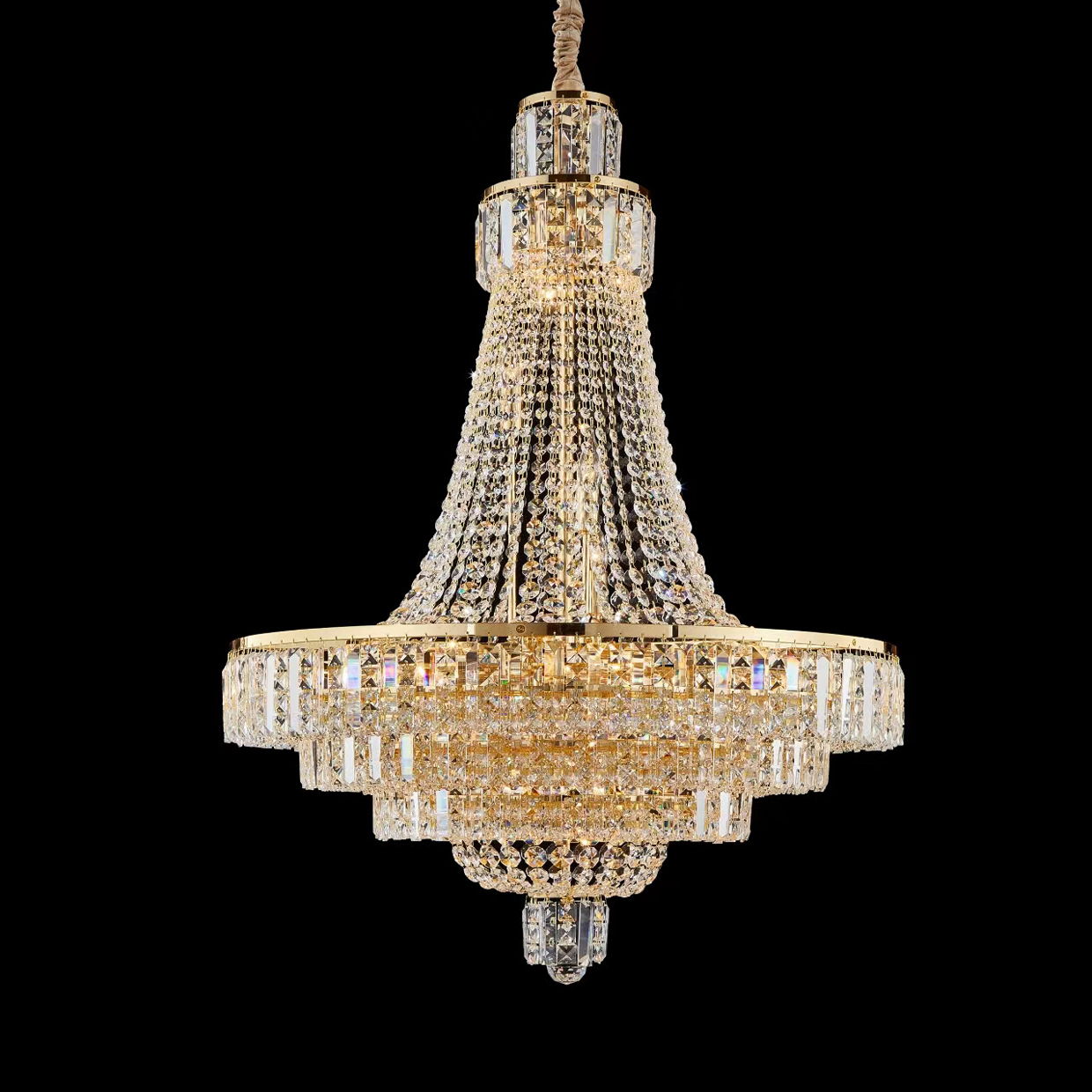 Michael Amini Lighting - Luxe Lumiere 21-Light Crystal Chandelier - Gold