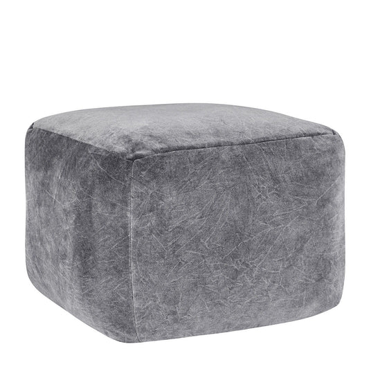 Heirloom - Velvet Pouf - Stone Gray