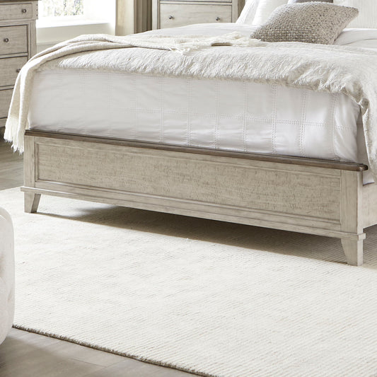 Ivy Hollow - Queen Panel Footboard - Weathered Linen / Dusty Taupe