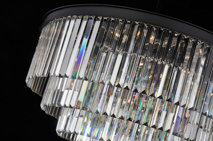 Michael Amini Lighting - Allure 28-Light Round Crystal Chandelier - Matte Black / Pearl Silver