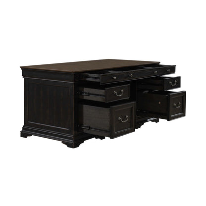 Meritage - Jr Executive Desk - Aged Charcoal