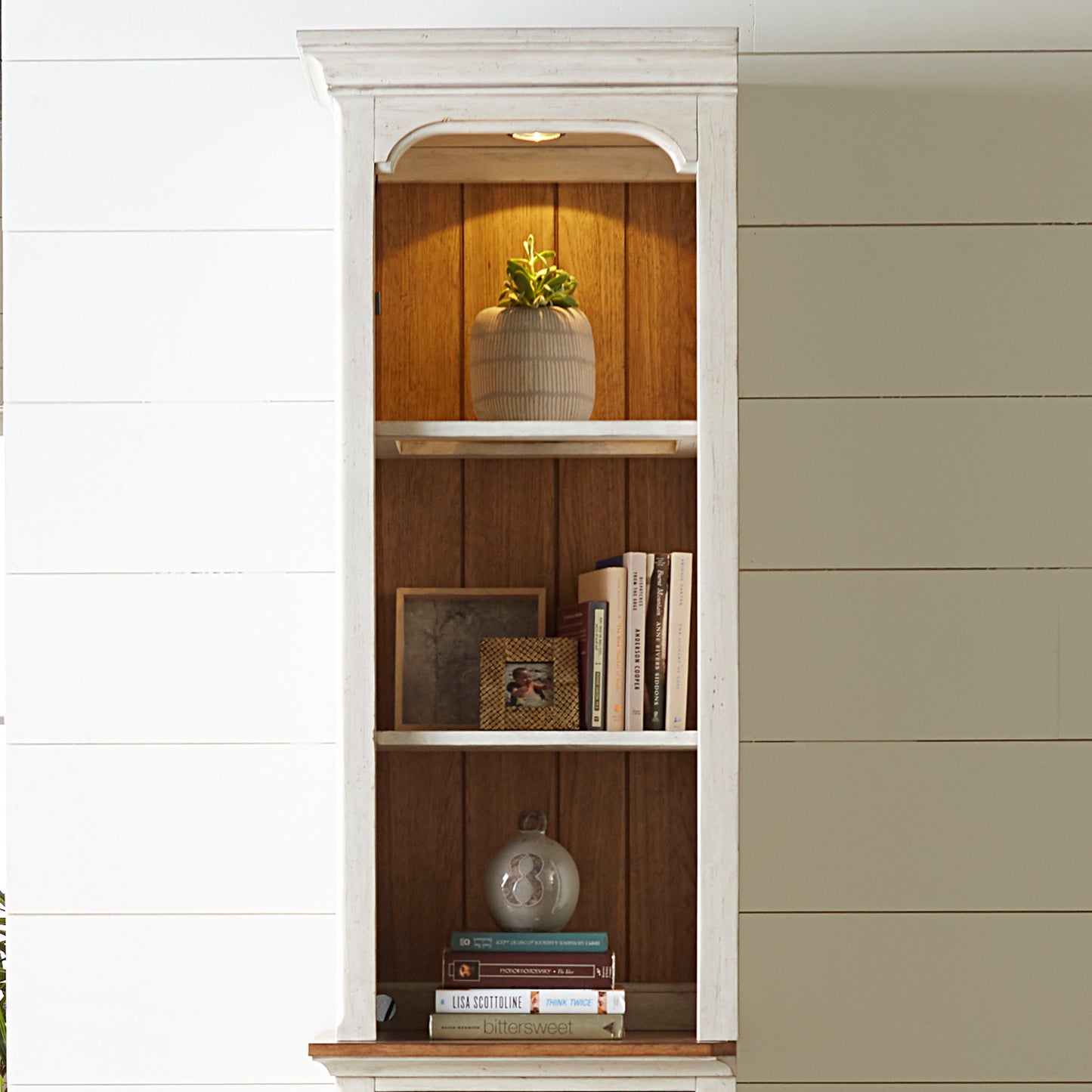 Farmhouse Reimagined - Left Pier Top - Antique White / Chestnut Tops