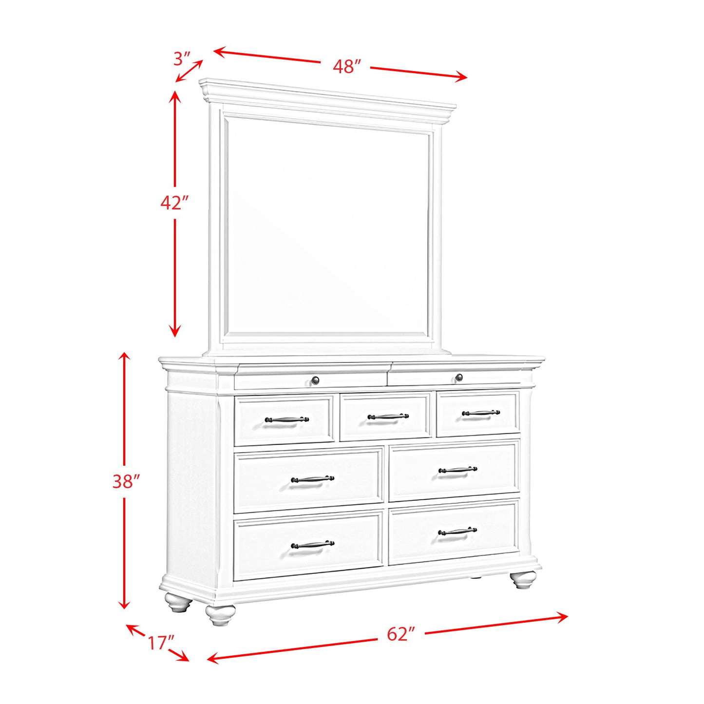 Slater - 9-Drawer Dresser With Mirror