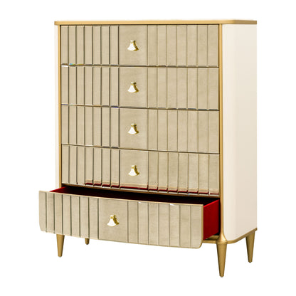 Scotts Square - 5-Drawer Chest - Light Champagne