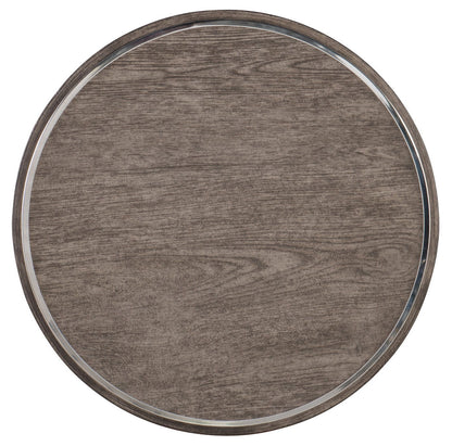 Melange - Storia Round End Table - Dark Gray