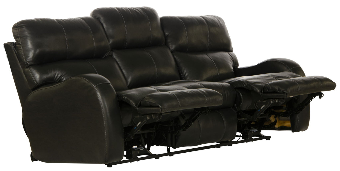 Angelo - Leather Power Reclining Sofa - Black