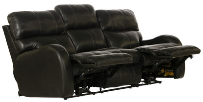 Angelo - Leather Power Reclining Sofa - Black
